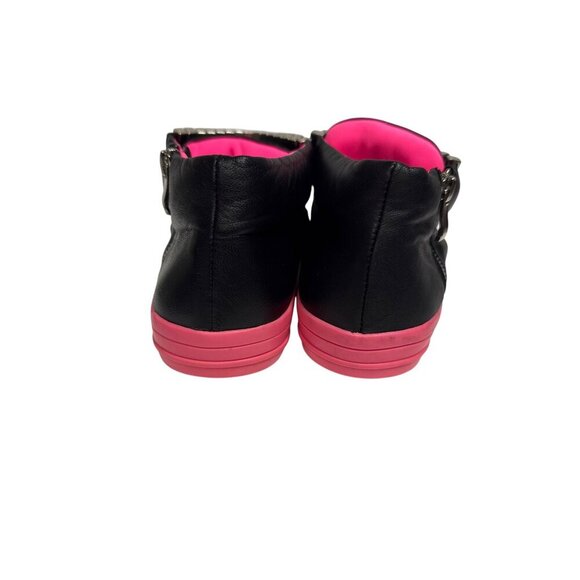 Jeffrey Campbell Ibiza Women's Sneaker Fashion  Pink Black Metal Zip Size 9.5 - Picture 6 of 10